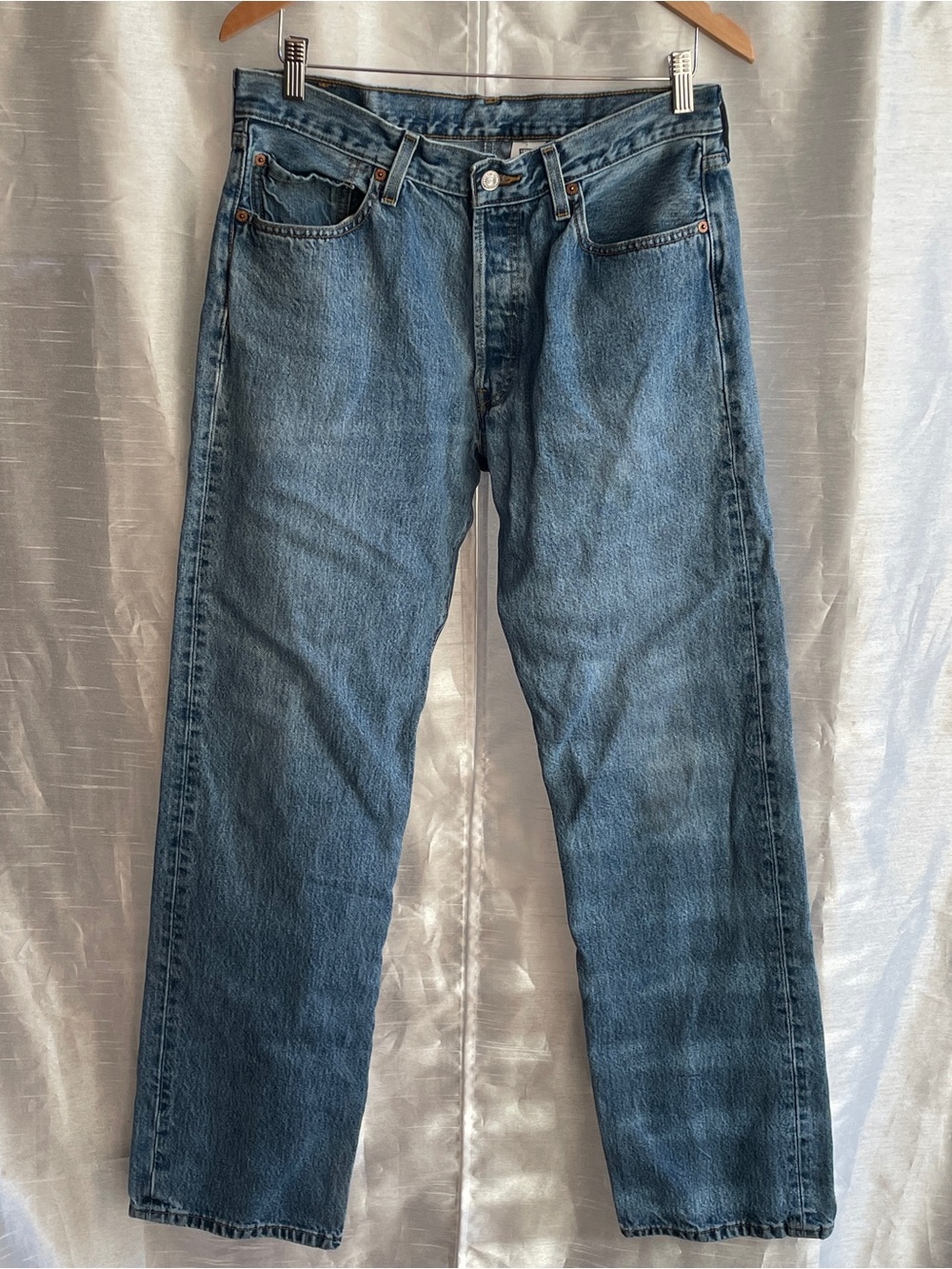 Levi's 501 Jeans Men's 34x34 Medium Wash Button Fly Western Classic Denim Y2K